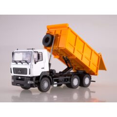 1:43 Масштабная модель МАЗ-6501 самосвал (рестайлинг) (белый/оранжевый)