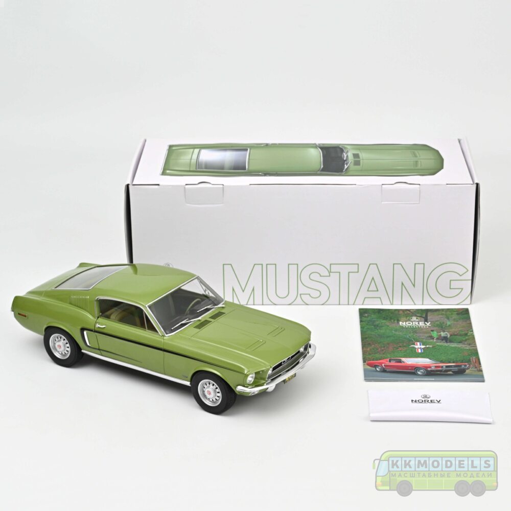 1:12 Масштабная модель FORD Mustang GT Fastback 1968 Lime Gold Metallic