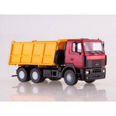 1:43 Масштабная модель МАЗ-6501 самосвал (вишневый/желтый)