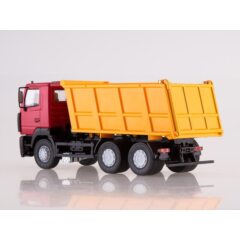 1:43 Масштабная модель МАЗ-6501 самосвал (вишневый/желтый)