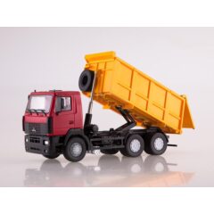 1:43 Масштабная модель МАЗ-6501 самосвал (вишневый/желтый)