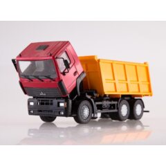 1:43 Масштабная модель МАЗ-6501 самосвал (вишневый/желтый)