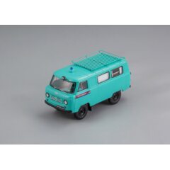 1:43 Масштабная модель Советский автомобиль тип 450A «Милиция» с интерьером - г. Запорожье, УССР - 1963 г.