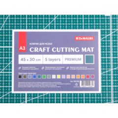 Коврик для резки DeMauri темно-зеленый, формат А3, 5 слоёв
