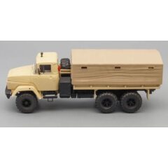 1:43 Масштабная модель КРАЗ 260 бортовой с тентом (1989), песочный