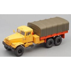 (Уценка!) 1:43 Масштабная модель КРАЗ 255Б бортовой с тентом (1969), оранжевый