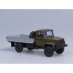 1:43 Масштабная модель 3308 4х4 (двигатель ЗМЗ-513) бортовой, (хаки), (светомаскировка на фарах)