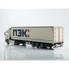 1:43 Масштабная модель КАМАЗ-5490 с полуприцепом НЕФАЗ-93341, ПЭК