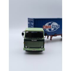 1:43 Масштабная модель SCANIA Lbt 141 Truck Container Cma Cgm Transports (1976), green / blue