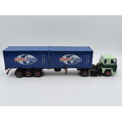 1:43 Масштабная модель SCANIA Lbt 141 Truck Container Cma Cgm Transports (1976), green / blue