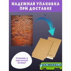 Самоклеющаяся текстура кирпичной стены №2 (крупная), для макетов, лист А4