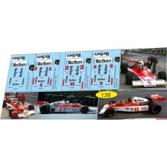 1:43 декаль Formula 1 №21 McLaren M23 расширенный на 4 авто