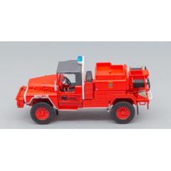 1:43 Масштабная модель ACMAT Tpk 4x4 Tanker Truck 1985 - Fire Engine - Vigili Del Fuoco - Feuerwehr, Red White Grey