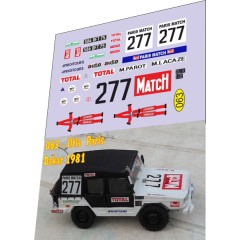 1:43 декаль Volkswagen Iltis 277 dakar 1981