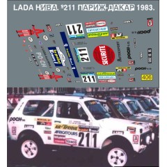 1:43 Декаль Волжский автомобиль  №211 Дакар 1983