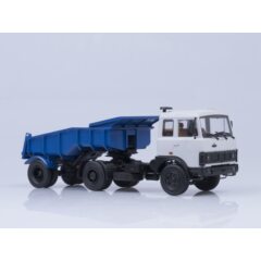 1:43 Масштабная модель МАЗ-5432 с полуприцепом МАЗ-5232В, (серый/голубой)