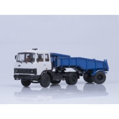 1:43 Масштабная модель МАЗ-5432 с полуприцепом МАЗ-5232В, (серый/голубой)