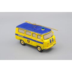 Ёлочная игрушка "Буханка "Милиция" жёлтая с тёмной крышей