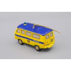 Ёлочная игрушка "Буханка "Милиция" жёлтая с тёмной крышей