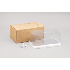 Коробка пластиковых боксов для моделей белый подиум зеркальное покрытие 155х90х70мм (20шт.)