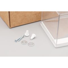 Коробка пластиковых боксов для моделей белый подиум зеркальное покрытие 155х90х70мм (20шт.)