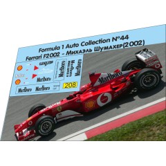 1:43 Набор декалей Formula 1 №44 Ferrari 2002 Schumacher