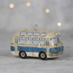 Елочная игрушка "Автобус - Ленинград" голубой