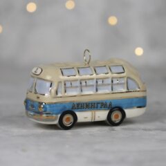 Елочная игрушка "Автобус - Ленинград" голубой
