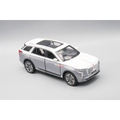 1:24 Модель FAW Hongqi E-HS9, бело-серый, 22 см