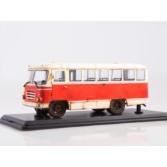1:43 Масштабная модель Автобус КАГ-3 (бело-красный) со следами эксплуатации