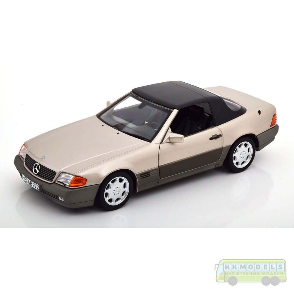 1:18 Масштабная модель MERCEDES-BENZ 500SL Cabriolet (R129) с тентом 1989 Smoke Silver Metallic