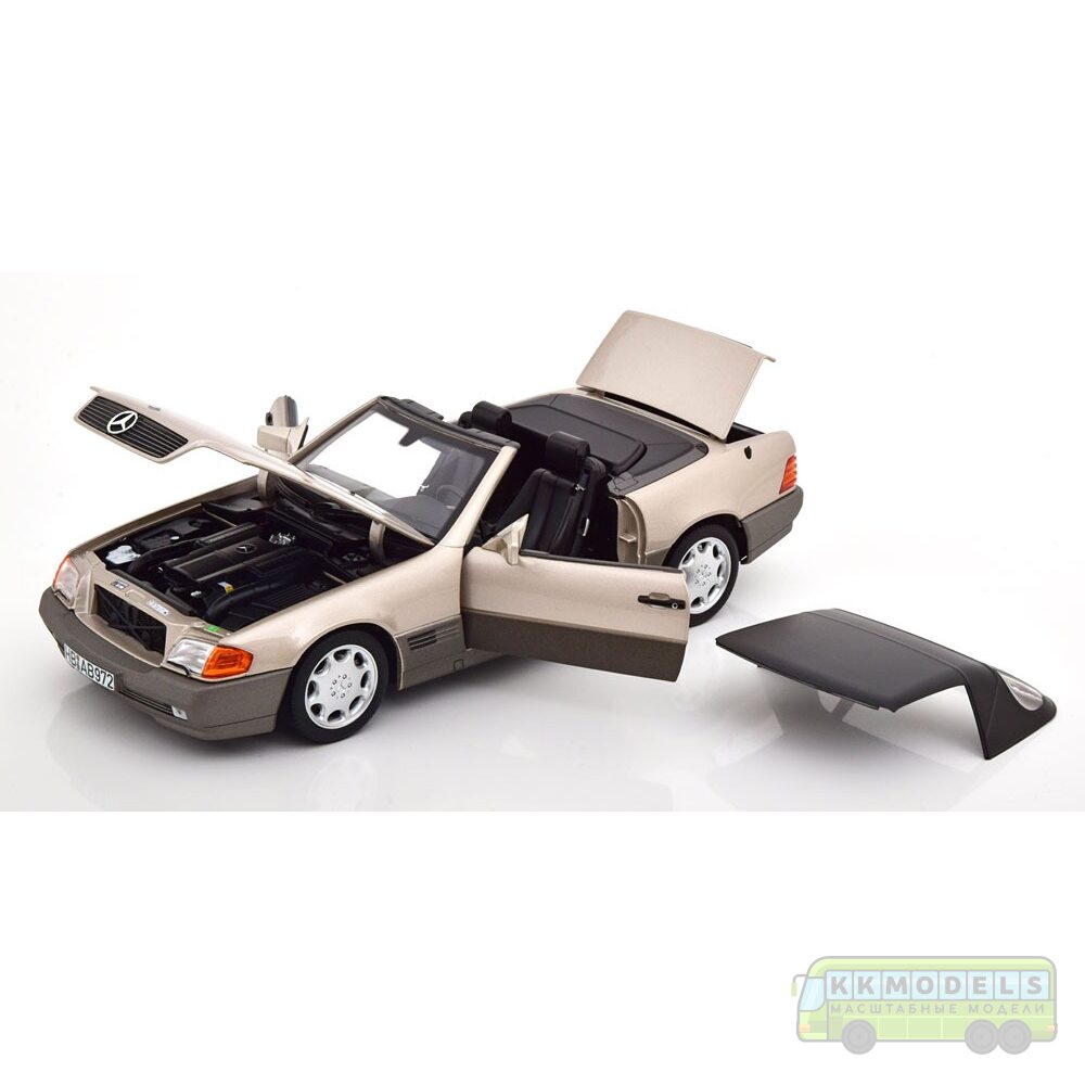 1:18 Масштабная модель MERCEDES-BENZ 500SL Cabriolet (R129) с тентом 1989 Smoke Silver Metallic