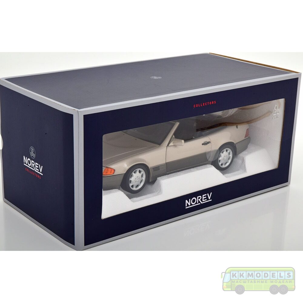 1:18 Масштабная модель MERCEDES-BENZ 500SL Cabriolet (R129) с тентом 1989 Smoke Silver Metallic