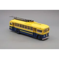1:43 Масштабная модель Троллейбус МТБ 82Д (1947-1951), желто-синий