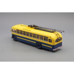 1:43 Масштабная модель Троллейбус МТБ 82Д (1947-1951), желто-синий