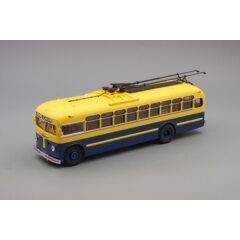 1:43 Масштабная модель Троллейбус МТБ 82Д (1947-1951), желто-синий