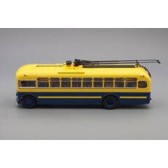 1:43 Масштабная модель Троллейбус МТБ 82Д (1947-1951), желто-синий