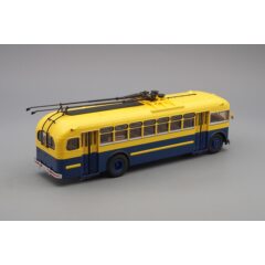 1:43 Масштабная модель Троллейбус МТБ 82Д (1947-1951), желто-синий