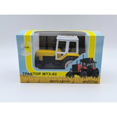 1:43 Масштабная модель Трактор МТЗ-82 "50 лет МТЗ-82" (пластик), жёлто-черный