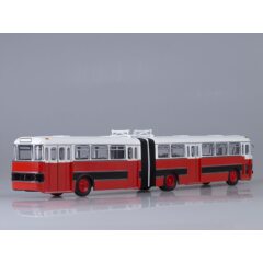 1:43 Масштабная модель Автобус Икарус-180, красно-черный (Болгария)