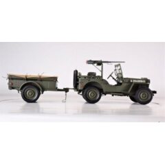 1:8 Масштабная модель JEEP Willys 4х4 USA с прицепом и противотанковой пушкой 1943 Olive Green