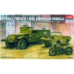 1:72 Сборная модель M3 Half Track & 1/4 ton Amphibian Vehicle (Wwii Ground Vehicle Set-6)