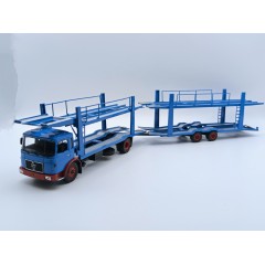 1:43 Масштабная модель MAN 19.320 с прицепом-автовозом 1970 Blue