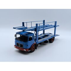 1:43 Масштабная модель MAN 19.320 с прицепом-автовозом 1970 Blue