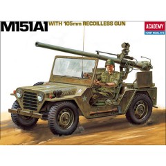 1:35 Сборная модель Джип М151А1 с 105 мм безоткатным орудием (Academy) 1/35