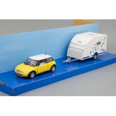 1:43 Масштабная модель Mini Cooper + прицеп-кемпер Polar 400
