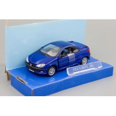 1:43 Масштабная модель Peugeot 206 Cabriolet (blue) откр. двери