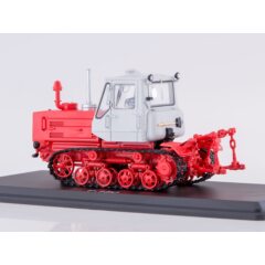 1:43 Масштабная модель Трактор Т-150 гусеничный (красный/белый)