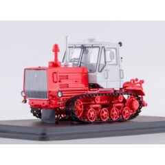 1:43 Масштабная модель Трактор Т-150 гусеничный (красный/белый)
