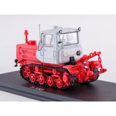 1:43 Масштабная модель Трактор Т-150 гусеничный (красный/белый)